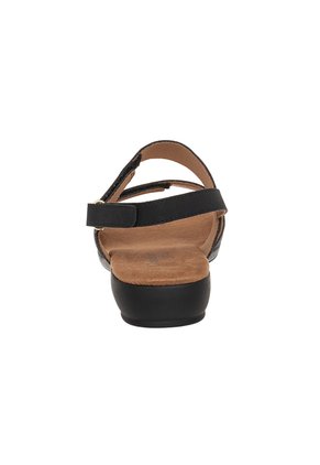 Sandalias Planas Poplar Para Mujer Negro Comfort Plus 211178
