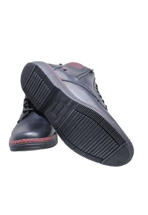 Botín Casual Hombre Cuero De Amarrar Y Cremallera