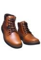 Botín  En Cuero De Amarrar Y Cremallera Lateral Para Hombre de Generic