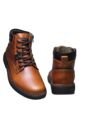 Botín  En Cuero De Amarrar Y Cremallera Lateral Para Hombre de Generic
