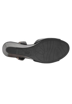 Sandalias Petite Con Taco Tipo Cuña Para Mujer Negro Comfort Plus 211589