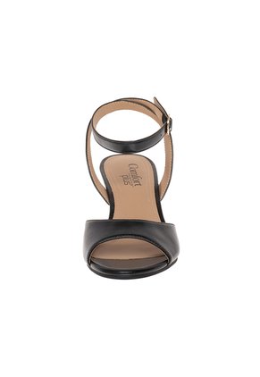 Sandalias Petite Con Taco Tipo Cuña Para Mujer Negro Comfort Plus 211589