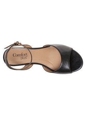 Sandalias Petite Con Taco Tipo Cuña Para Mujer Negro Comfort Plus 211589