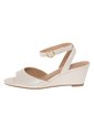 Sandalias Petite Con Taco Tipo Cuña Para Mujer Marfil Comfort Plus 211588 de Generic
