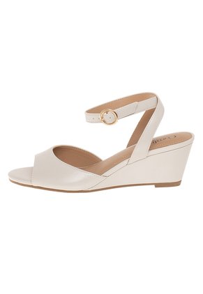 Sandalias Petite Con Taco Tipo Cuña Para Mujer Marfil Comfort Plus 211588
