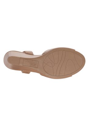 Sandalias Petite Con Taco Tipo Cuña Para Mujer Bronceado Comfort Plus 211590