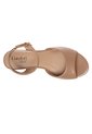 Sandalias Petite Con Taco Tipo Cuña Para Mujer Bronceado Comfort Plus 211590 de Generic