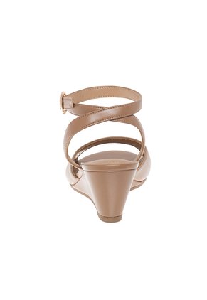 Sandalias Petite Con Taco Tipo Cuña Para Mujer Bronceado Comfort Plus 211590