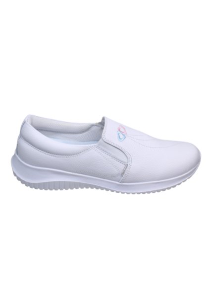 Zapato Mocasín Cuero Clínico Blanco