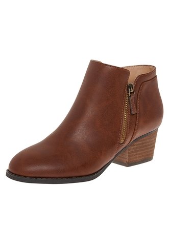 Botines Ashlee Con Taco Para Mujer Cogñac Comfort Plus 210194 Generic