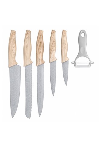 Set De 5 Cuchillos De Cocina + Pelador De Papas Generic