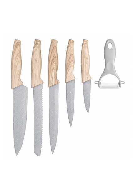 Set De 5 Cuchillos De Cocina + Pelador De Papas