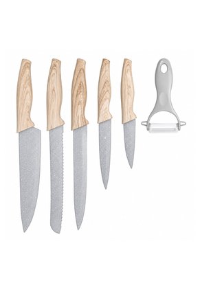 Set De 5 Cuchillos De Cocina + Pelador De Papas