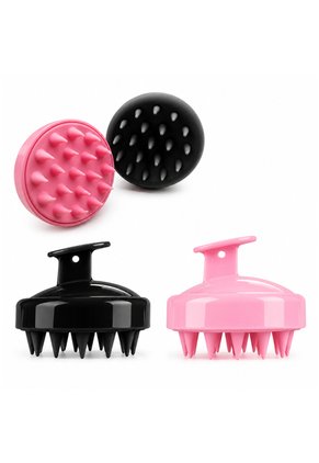 Cepillo Masajeador De Silicona Para Cuero Cabelludo Exfoliante Capilar Negro