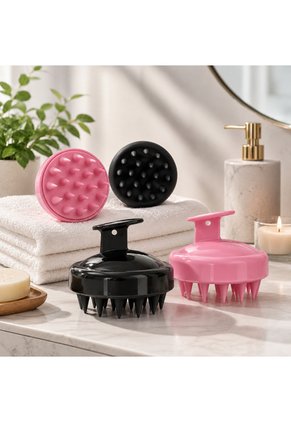 Cepillo Masajeador De Silicona Para Cuero Cabelludo Exfoliante Capilar Negro