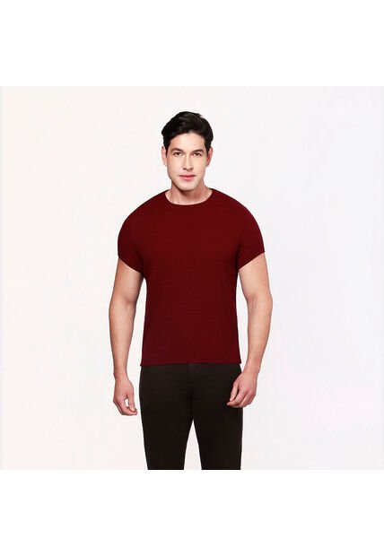 Sweater Tipo Camiseta Lec Lee Para Hombre - Vinotinto Rojo/M