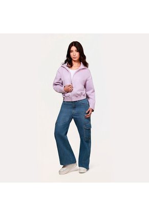 Chaqueta Casual Mujer Lec Lee – Lila Y Gris