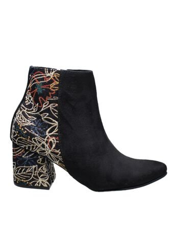 Botín Puntudo Textil Para Mujer Tacón 5 12 Generic