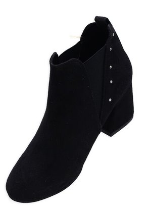 Botín Tacón Ancho Textil Mujer