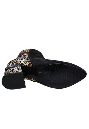 Botín Puntudo Textil Para Mujer Tacón 5 12