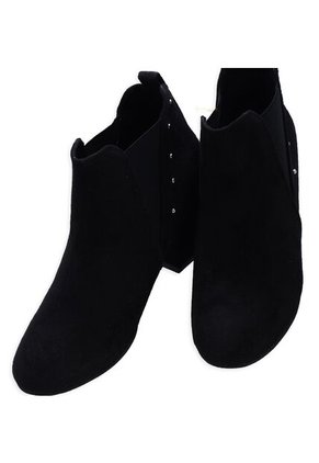 Botín Tacón Ancho Textil Mujer