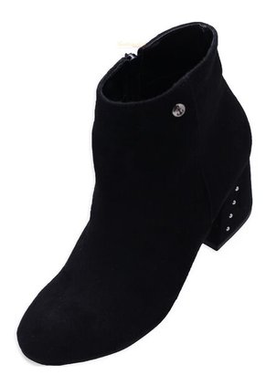 Botín Tacón Textil Ajuste Cremallera Para Mujer