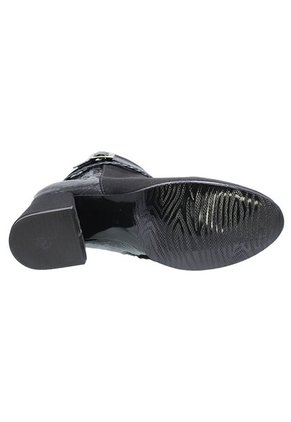 Botín Textil Por Charol Para Mujer