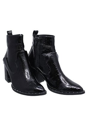 Botín Puntudo Sintético Charol Tacón 5 12