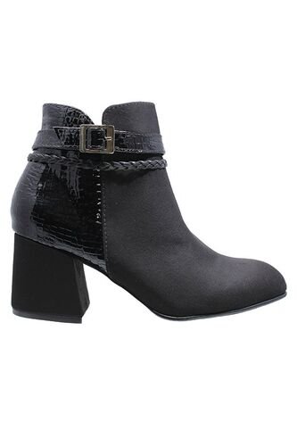 Botín Textil Por Charol Para Mujer Generic