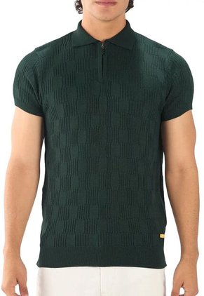 Camiseta Polo Cuadro Canales Cremallera - Verde Militar - Giive