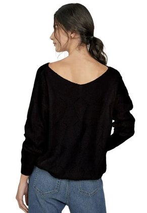 Buzo Calado Hojas - Negro - Give