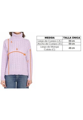 Saco Trenza Completo Cuello Tortuga Giive - UMC512-Rojo