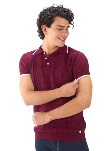 Camiseta Polo Cuadros - Burdeos - Giive Giive