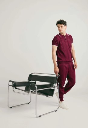 Camiseta Polo Cuadros - Burdeos - Giive