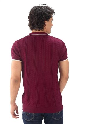 Camiseta Polo Cuadros - Burdeos - Giive