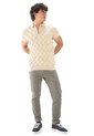 Camiseta Polo Cuadro Canales Cremallera - Beige - Giive de Giive