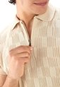 Camiseta Polo Cuadro Canales Cremallera - Beige - Giive de Giive