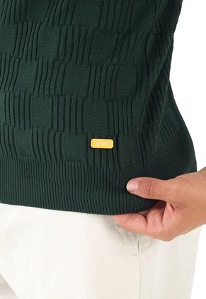 Camiseta Polo Cuadro Canales Cremallera - Verde Militar - Giive