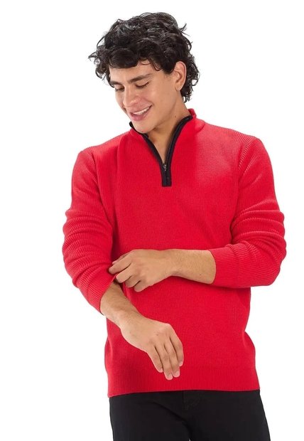 Suéter Cuello Alto Punto Ingles - Rojo - Giive