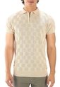 Camiseta Polo Cuadro Canales Cremallera - Beige - Giive de Giive