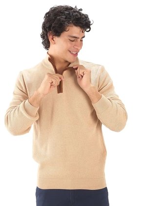 Suéter Cuello Alto Punto Ingles - Almendra - Giive