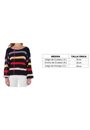 Buzo Rayas Cuello Ojal Marfil EMC667 - Giive