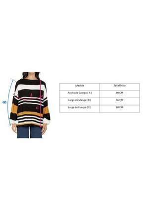 Buzo Punto Ingles Cuello Bandeja Rayas Negro - EMC572