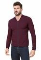 Chaqueta Cuello Beisbolero Tejido Lazo Matizado Vino Tinto - CHA580 de Giive