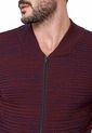 Chaqueta Cuello Beisbolero Tejido Lazo Matizado Vino Tinto - CHA580 de Giive