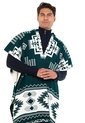 Ruana Artesanal Pirámides Doble Faz - Verde/Marfil - Giive de Giive