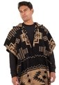 Ruana Artesanal Pirámides Doble Faz - Negro/Camel - Giive de Giive