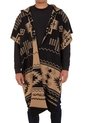 Ruana Artesanal Pirámides Doble Faz - Negro/Camel - Giive de Giive
