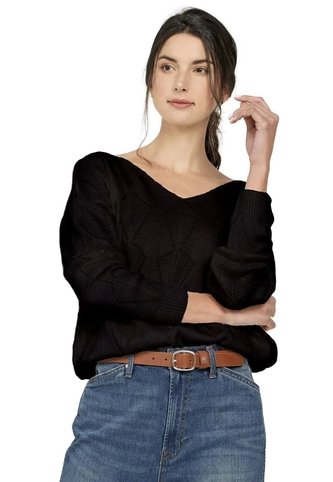 Buzo Calado Hojas - Negro - Give Giive