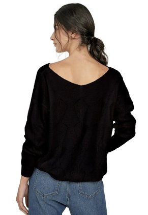 Buzo Calado Hojas - Negro - Give